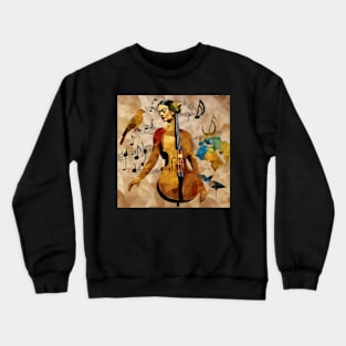 Abstract Image Of A Female With A Body Of A Violin Crewneck Sweatshirt